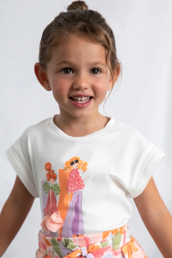 Mayoral t-shirt dziecięcy 3005.6D.Mini.PPY2 beżowy