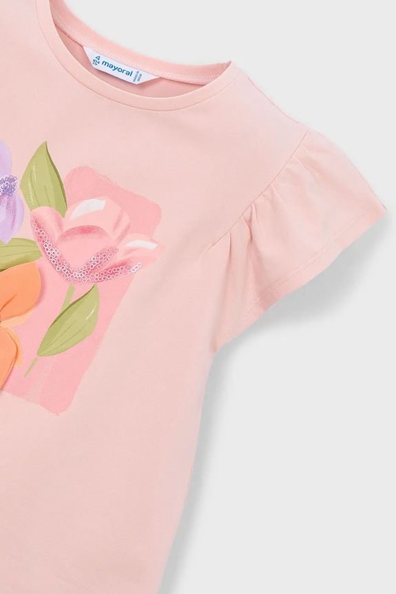 Mayoral t-shirt dziecięcy różowy 3007.6E.Mini.PPY2