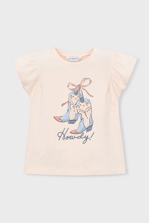 Mayoral t-shirt dziecięcy 3007.6E.Mini.PPY2 beżowy SS26