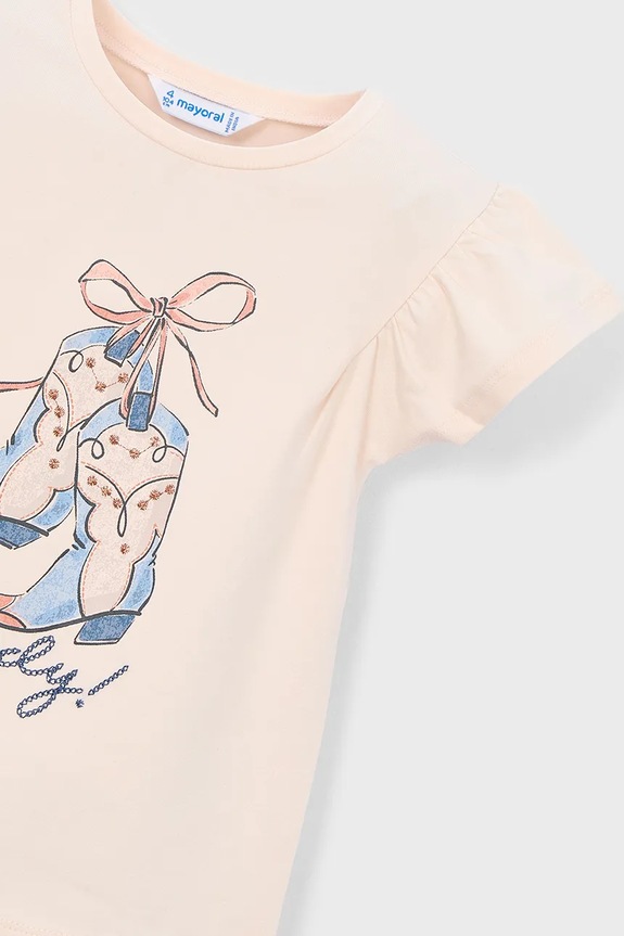 Mayoral t-shirt dziecięcy beżowy 3007.6E.Mini.PPY2