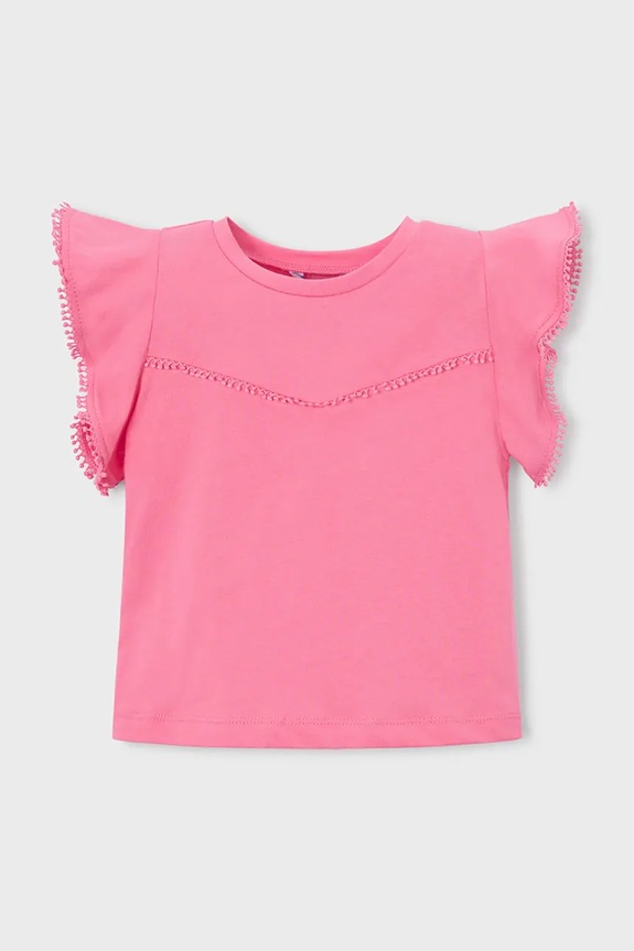Παιδικό βαμβακερό μπλουζάκι Mayoral βαμβάκι ροζ 3008.6E.Mini.PPY2