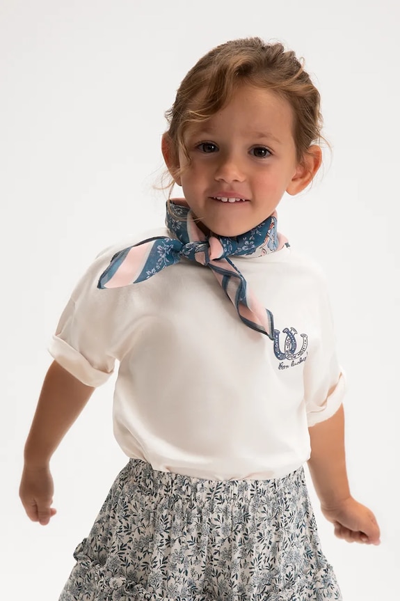 Mayoral tricou de bumbac pentru copii print bej 3009.6F.Mini.PPY2