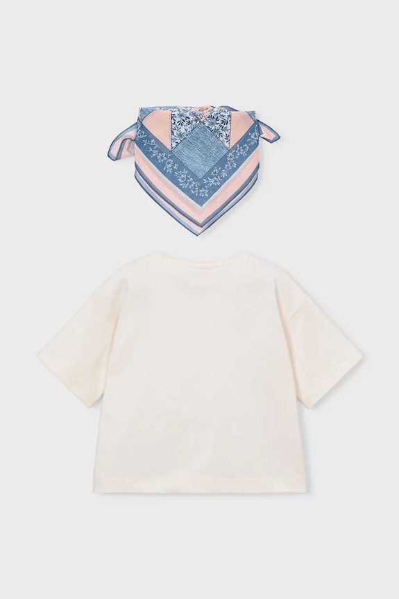Fete Mayoral tricou de bumbac pentru copii 3009.6F.Mini.PPY2 bej
