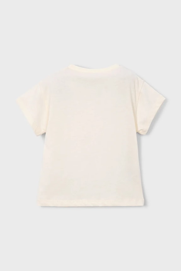 Mayoral t-shirt bawełniany dziecięcy 3011.6H.Mini.PPY2 beżowy SS26