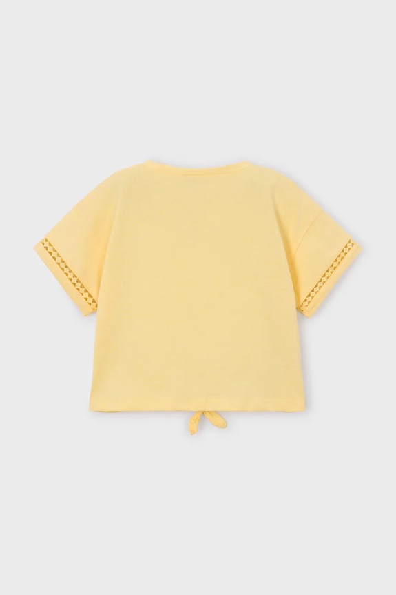 Dječja pamučna majica kratkih rukava Mayoral 3012.6H.Mini.PPY2 zlatna SS26
