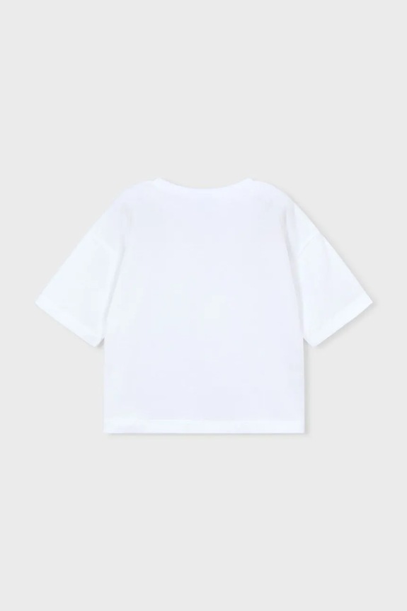 Fete Mayoral tricou de bumbac pentru copii 3016.6K.Mini.PPY2 alb