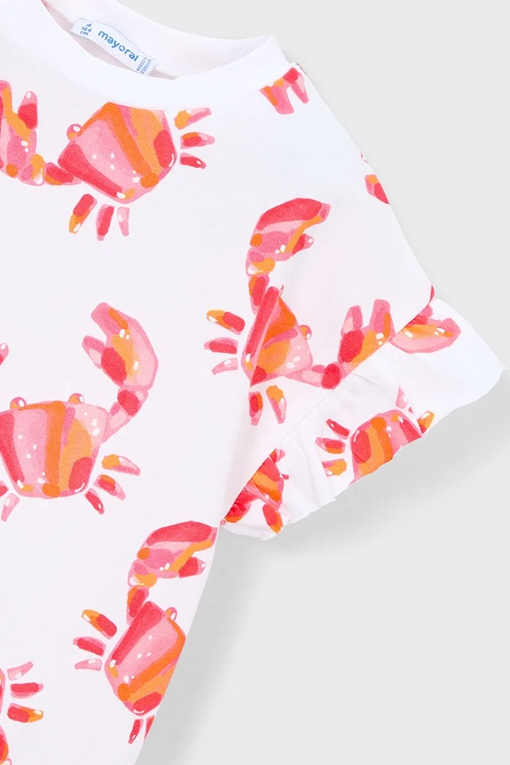 Mayoral t-shirt bawełniany dziecięcy biały 3018.6N.Mini.PPY2