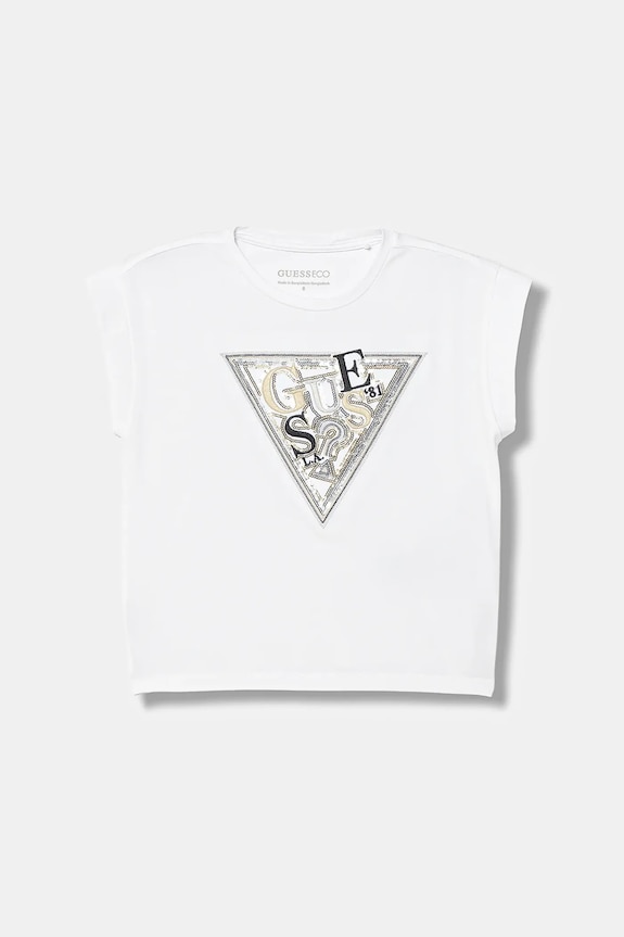 Guess tricou copii imprimeu alb J6RI04.K6YW4.PPY2