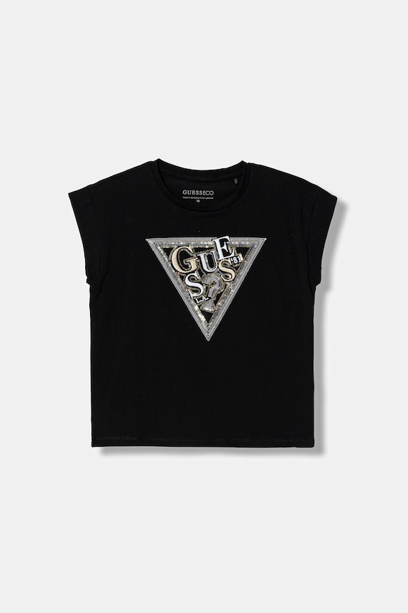 Detské tričko Guess s elastanom čierna J6RI04.K6YW4.PPY2