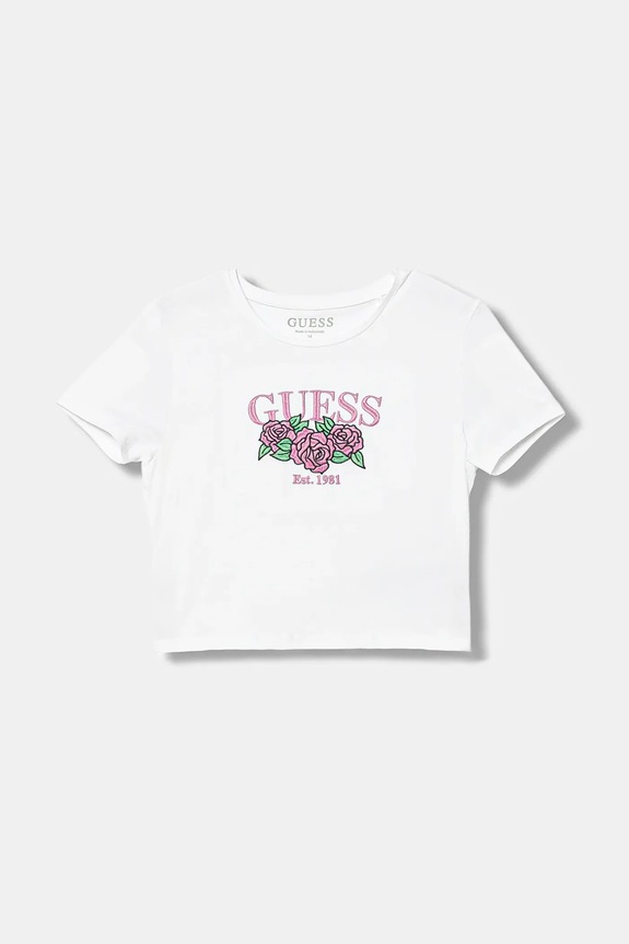 Παιδικό μπλουζάκι Guess στάμπα λευκό J6RI06.K6YW4.PPY2