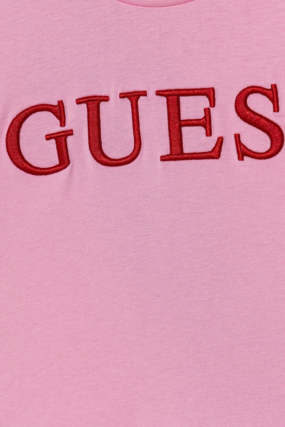 Девочка Детская хлопковая футболка Guess J6RI11.KCNQ4.PPY2 розовый