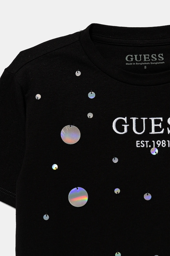 Κοριτσίστικα Παιδικό μπλουζάκι Guess J6RI12.J1314.PPY2 μαύρο