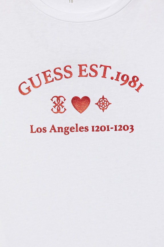 Κοριτσίστικα Παιδικό μπλουζάκι Guess J6RI20.K6YW4.PPY2 λευκό