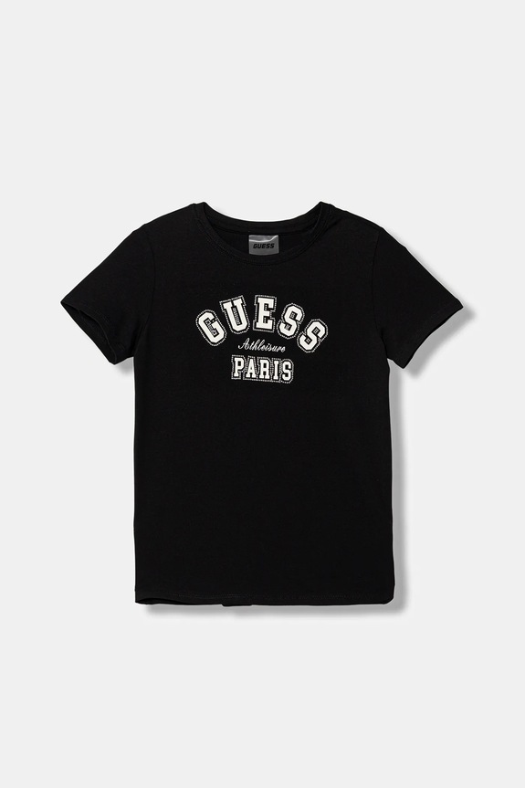 Dječja majica kratkih rukava Guess print crna J6RI41.J1314.PPY2
