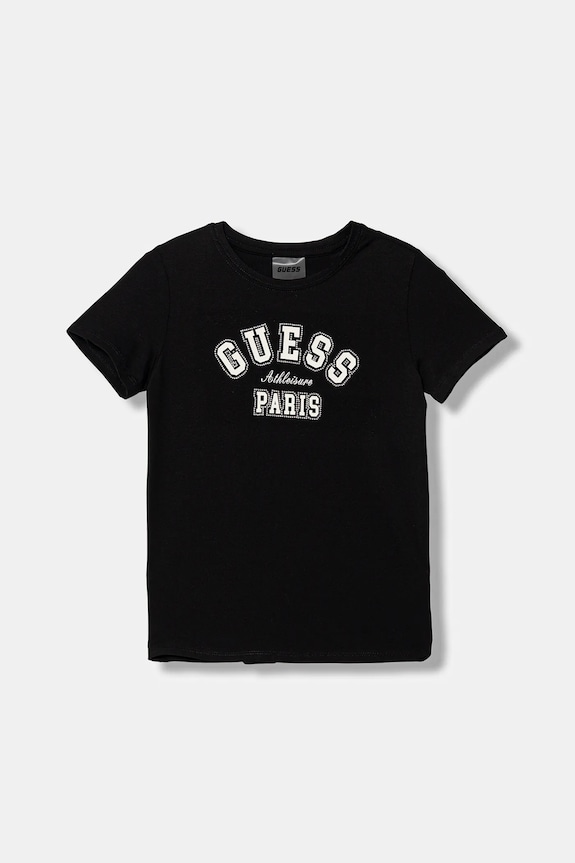 Dječja majica kratkih rukava Guess print crna J6RI41.J1314.PPY2