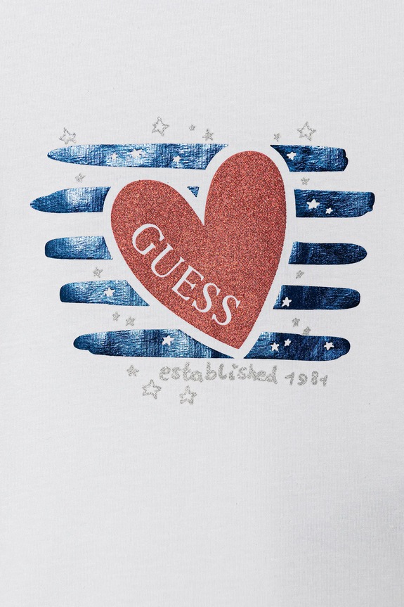 Deklice Otroška kratka majica Guess K6RI15.K6YW4.PPY2 bela