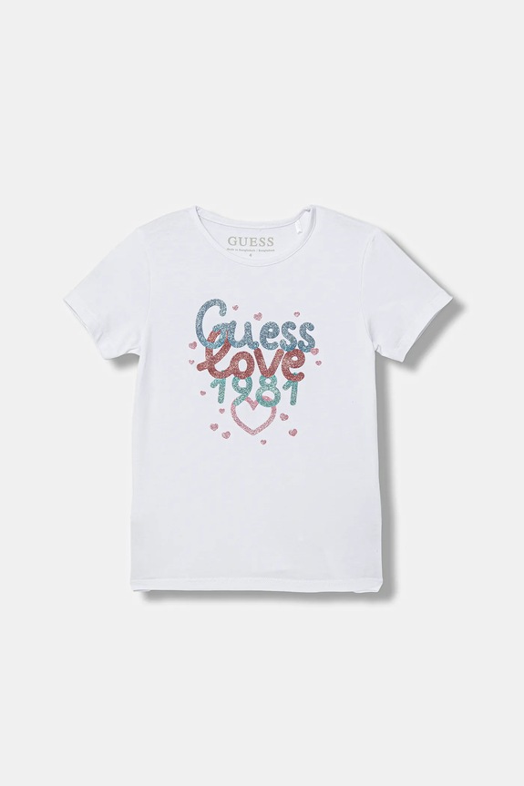 Παιδικό μπλουζάκι Guess στάμπα λευκό K6RI20.K6YW4.PPY2