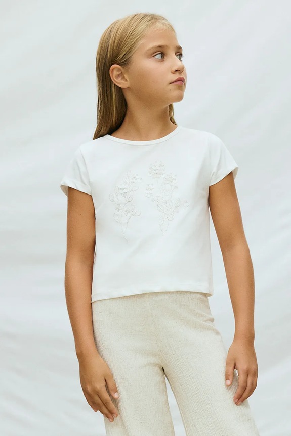Mayoral tricou copii imprimeu alb 6002.8A.Junior.PPY2