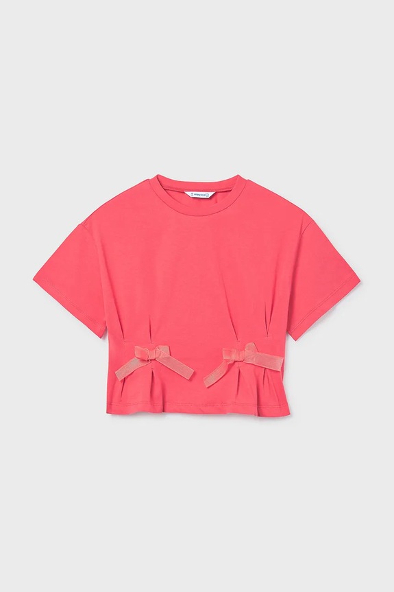 Mayoral t-shirt in cotone per bambini 6004.8B.Junior.PPY2 rosa SS26