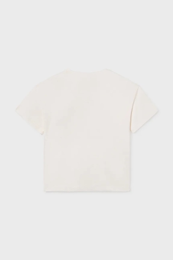 Dziewczynka Mayoral t-shirt bawełniany dziecięcy 6005.8C.Junior.PPY2 biały