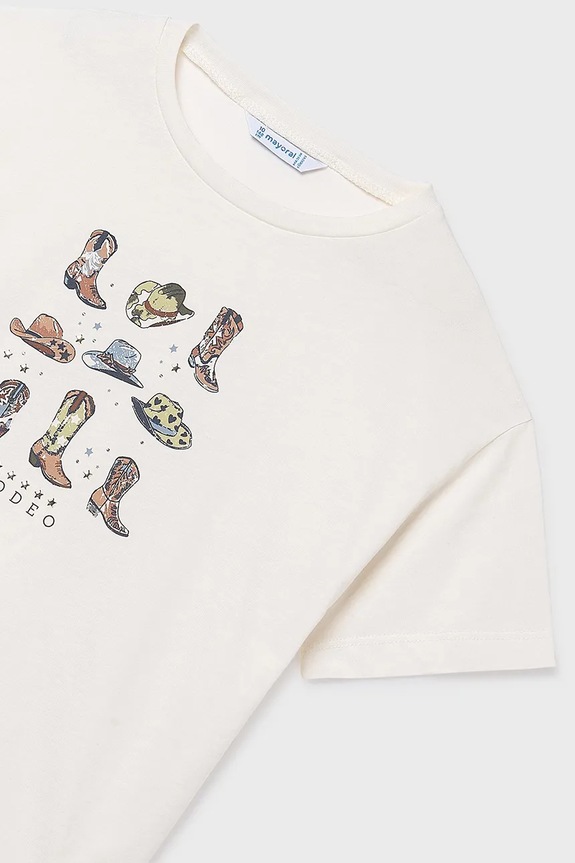Mayoral t-shirt bawełniany dziecięcy biały 6005.8C.Junior.PPY2