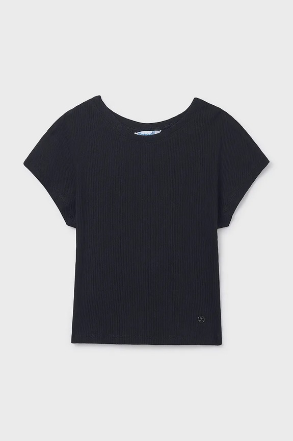 Mayoral t-shirt dziecięcy z elastanem czarny 6008.8D.Junior.PPY2