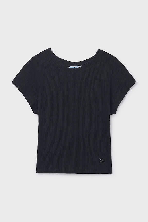 Mayoral t-shirt dziecięcy z elastanem czarny 6008.8D.Junior.PPY2