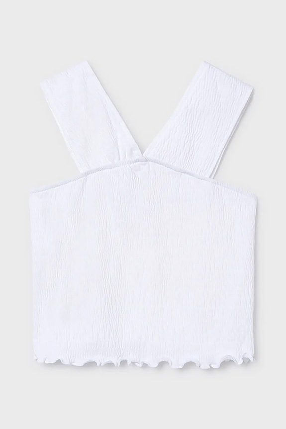 Mayoral top dziecięcy 6018.8G.Junior.PPY2 biały SS26
