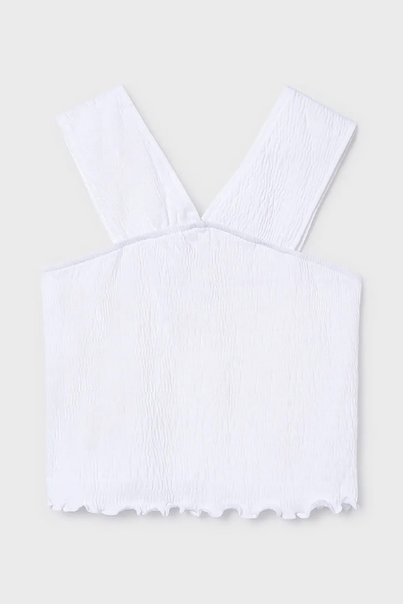 Mayoral top dziecięcy 6018.8G.Junior.PPY2 biały SS26