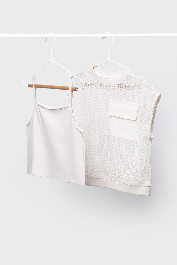 Παιδικό μπλουζάκι Mayoral 6160.8C.Junior.PPY2 λευκό SS26