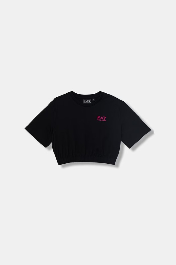 EA7 Emporio Armani t-shirt gyerek pamut fekete 7G000203.AF12503