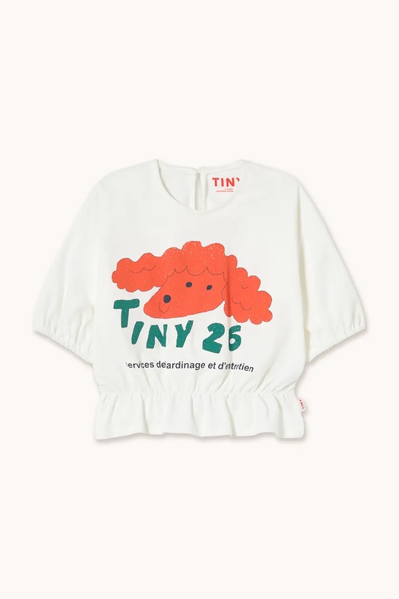 Tinycottons gyerek pamut póló RED DOG GRAPHIC TOP SS26.051 fehér SS26