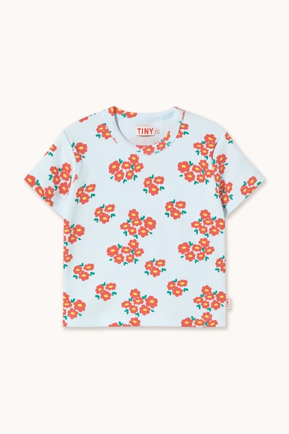 Detské tričko Tinycottons BLOSSOMS RIB TEE SS26.091 biela SS26