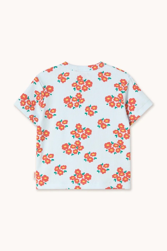 Dievča Detské tričko Tinycottons BLOSSOMS RIB TEE SS26.091 biela