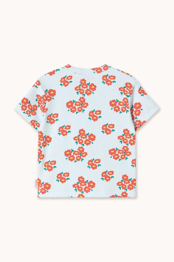 Dievča Detské tričko Tinycottons BLOSSOMS RIB TEE SS26.091 biela
