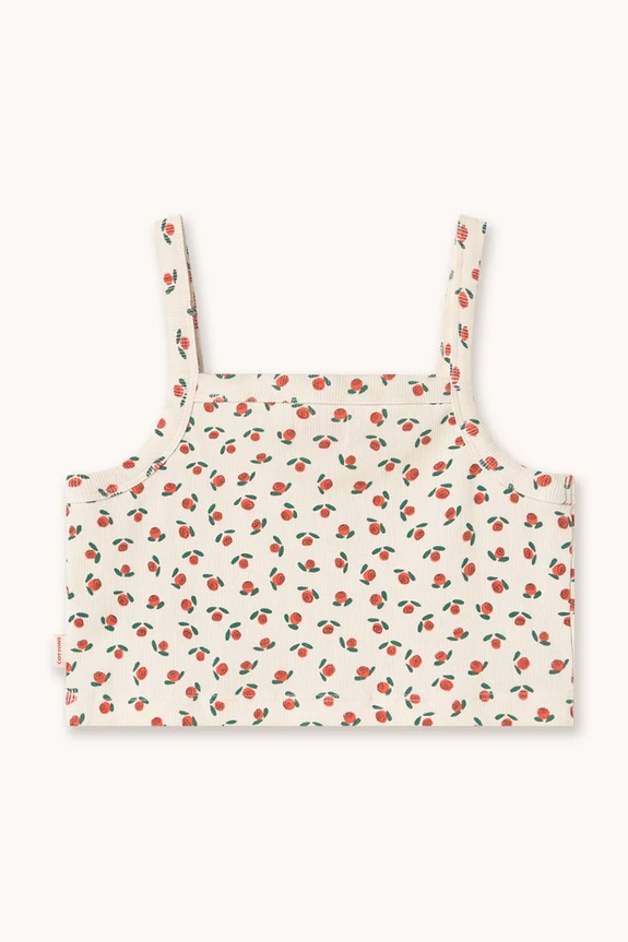 Dziewczynka Tinycottons top dziecięcy TINY ROSES RIB TOP SS26.099 biały