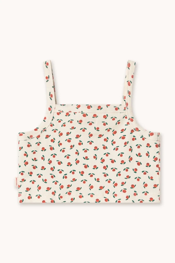 Dziewczynka Tinycottons top dziecięcy TINY ROSES RIB TOP SS26.099 biały