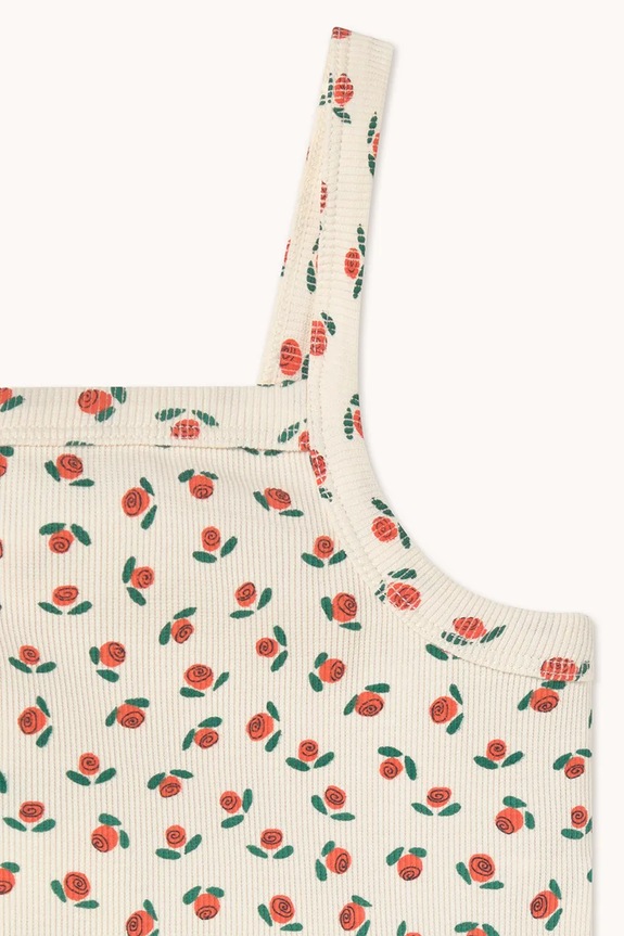 Tinycottons top dziecięcy TINY ROSES RIB TOP biały SS26.099