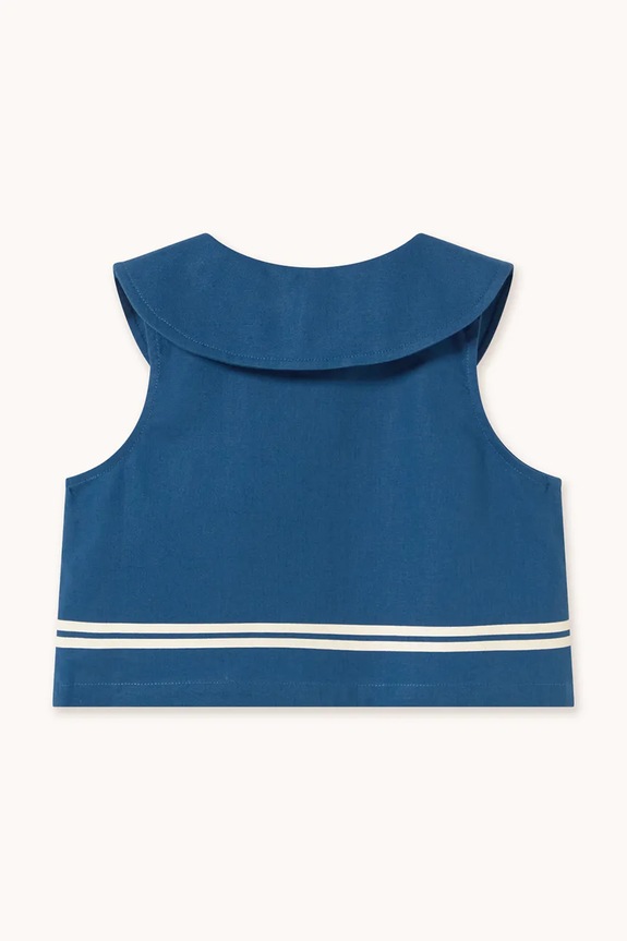 Fete Tinycottons cămașă pentru copii cu in STRIPES CROPPED SHIRT SS26.219 bleumarin