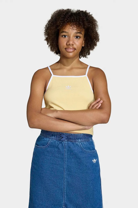 adidas Originals top dziecięcy z elastanem żółty KE2494