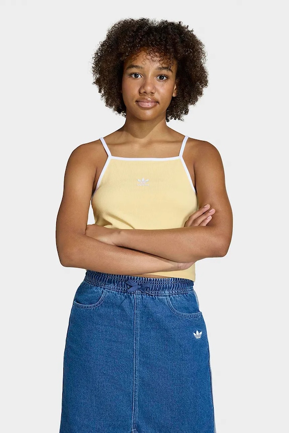 adidas Originals top dziecięcy z elastanem żółty KE2494