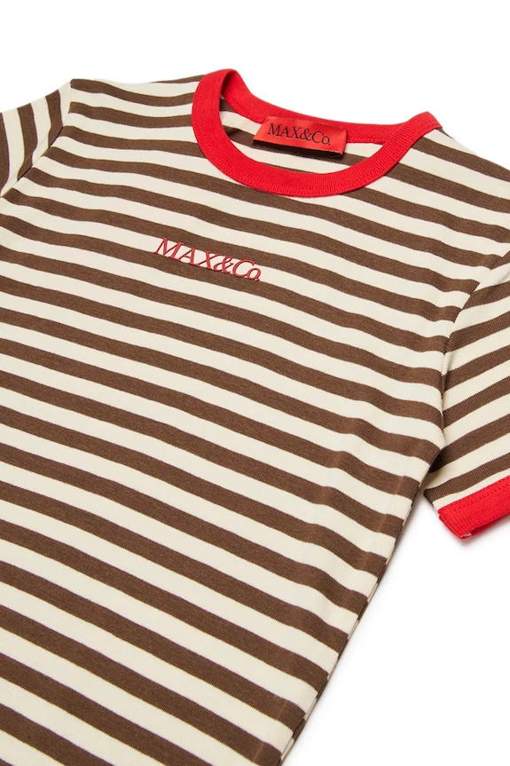 Dziewczynka MAX&Co. t-shirt bawełniany dziecięcy MAXT29F T-SHIRT MX0285.MX046 beżowy