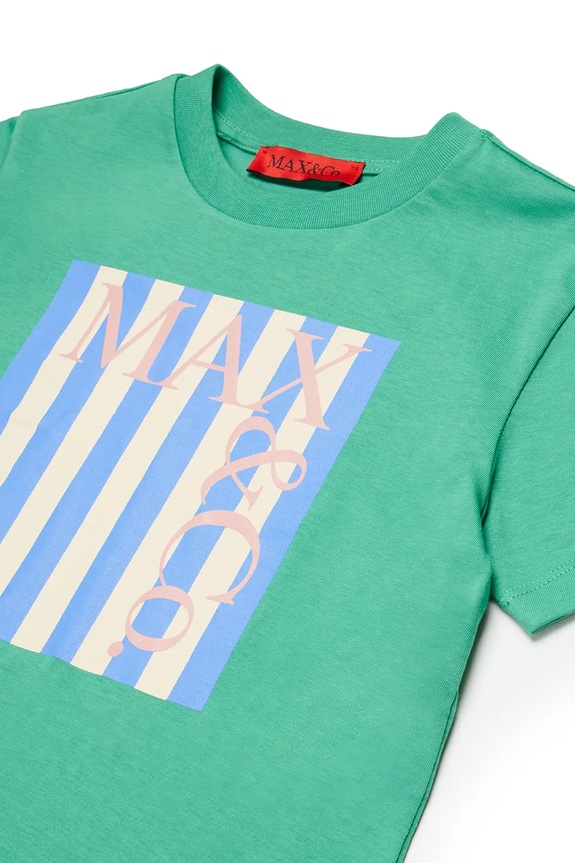 Dziewczynka MAX&Co. t-shirt bawełniany dziecięcy MAXT31F T-SHIRT MX0287.MX057 zielony