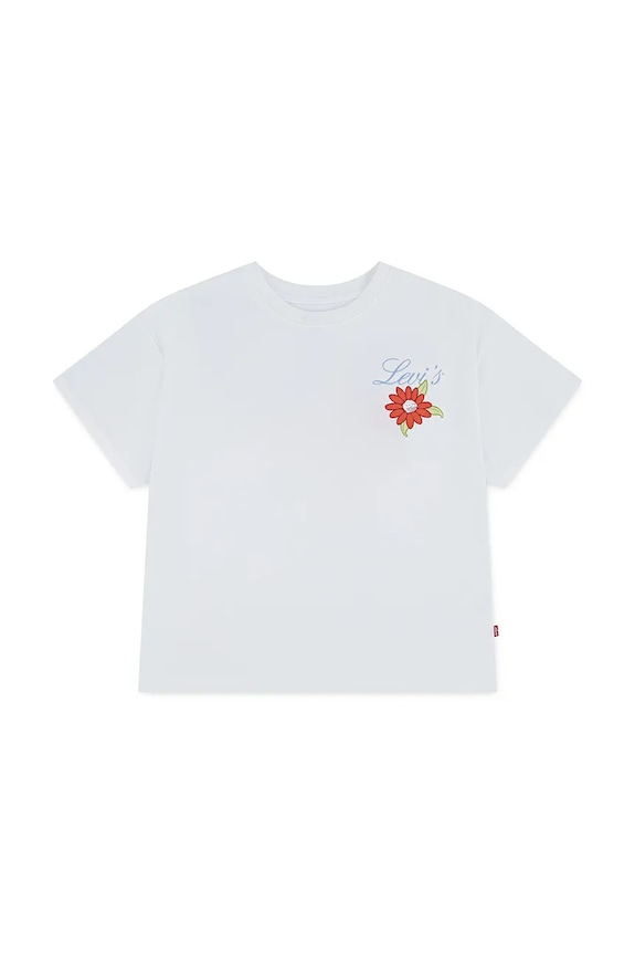 Dječja majica kratkih rukava Levi's LEVIS FLORAL OVERSIZED TEE 4EP700 bijela SS26