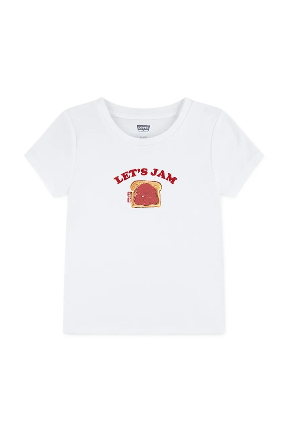 Levi's maglietta per bambini RIB MEET AND GREET JAM TEE 3EP780 bianco SS26