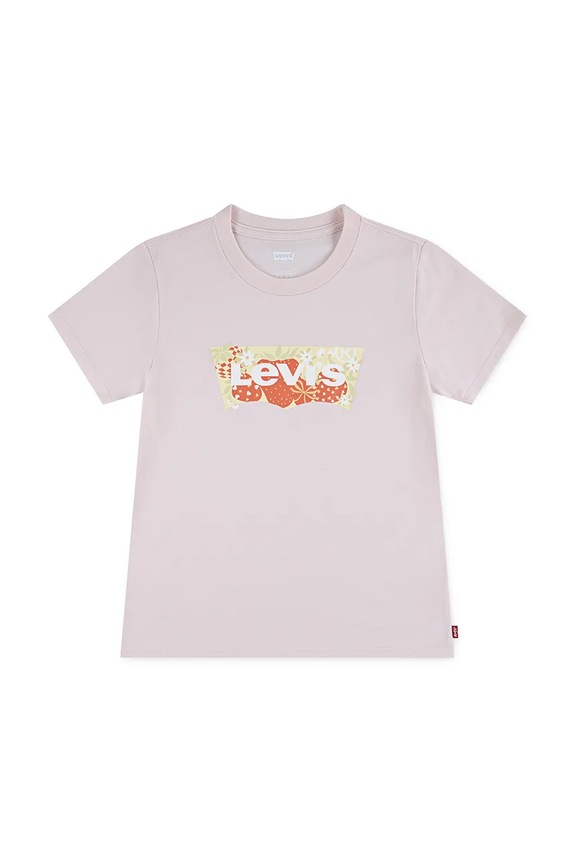 Dječja majica kratkih rukava Levi's STRAWBERRY SS BATWING TEE 3EP887 roza SS26