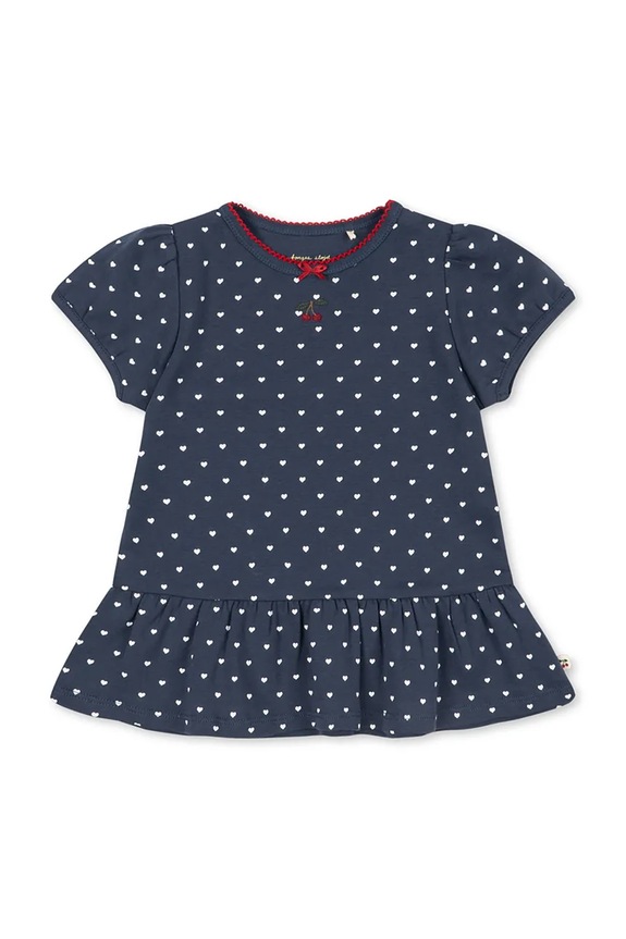 Konges Sløjd t-shirt bawełniany dziecięcy CLASSIC TEE GOTS wzorzyste granatowy KS104735.PPY2