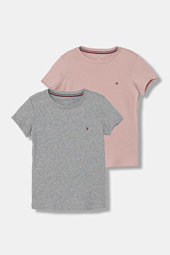 Tommy Hilfiger basic tričko detské bavlnené 2-pak bavlna ružová UG0UG00307.PPY2
