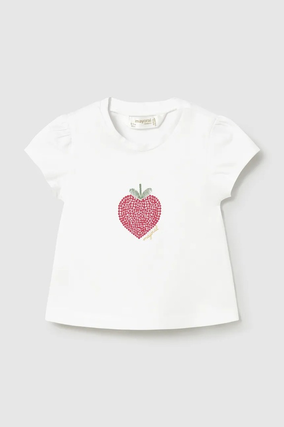 Mayoral Newborn tricou bebe print alb 1076.2R.Newborn.PPY2