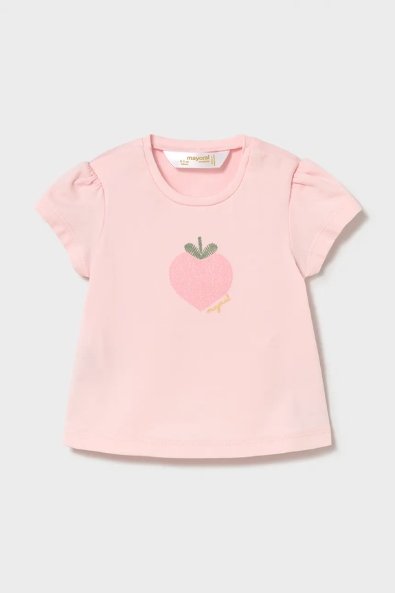 Mayoral Newborn tricou bebe print roz 1076.2R.Newborn.PPY2